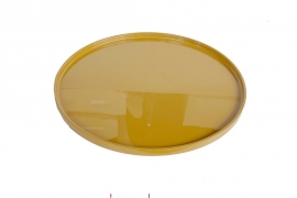 Yellow round lacquer tray D26*1cm